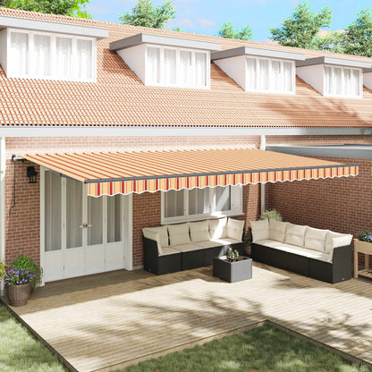 vidaXL Retractable Awning Yellow and Orange 600 x 300 cm