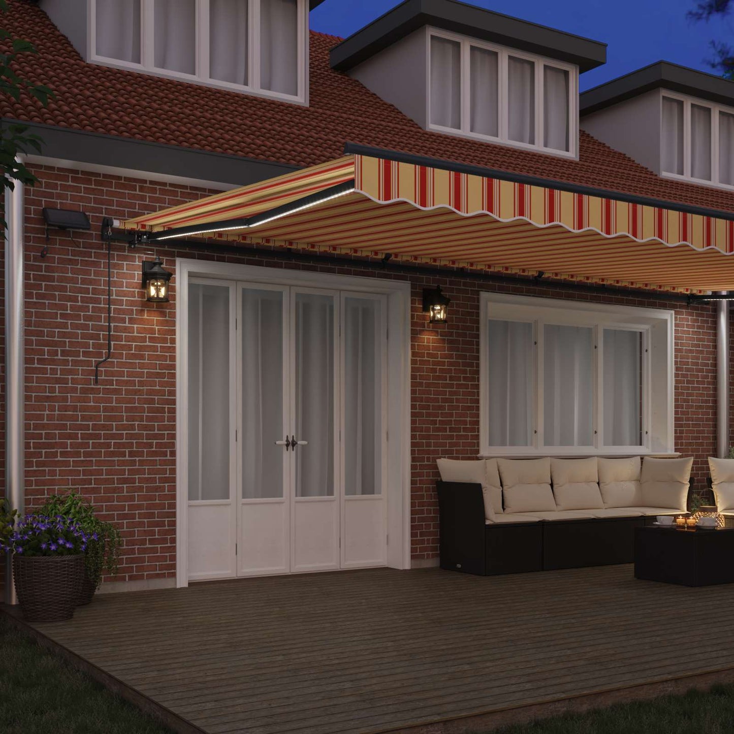 vidaXL Retractable Awning Yellow and Orange 600 x 300 cm