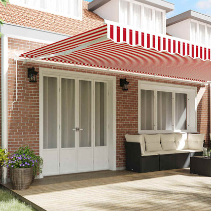 vidaXL Retractable Awning Red and White 600 x 300 cm
