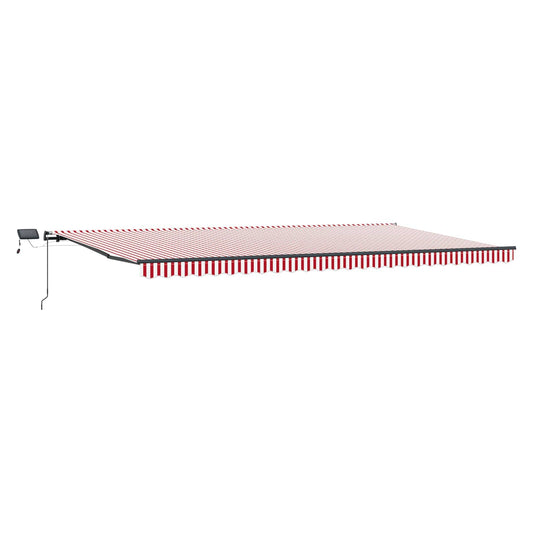 vidaXL Retractable Awning Red and White 600 x 300 cm