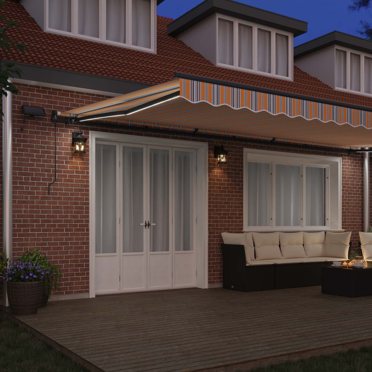 vidaXL Retractable Awning Multicolour 600 x 300 cm