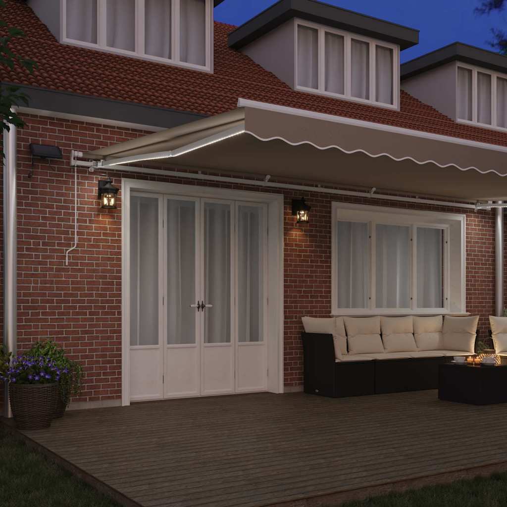 vidaXL Retractable Awning Beige 600 x 300 cm Fabric and Steel