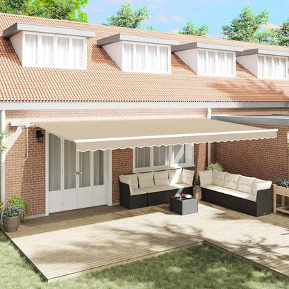 vidaXL Retractable Awning Beige 600 x 300 cm Fabric and Steel