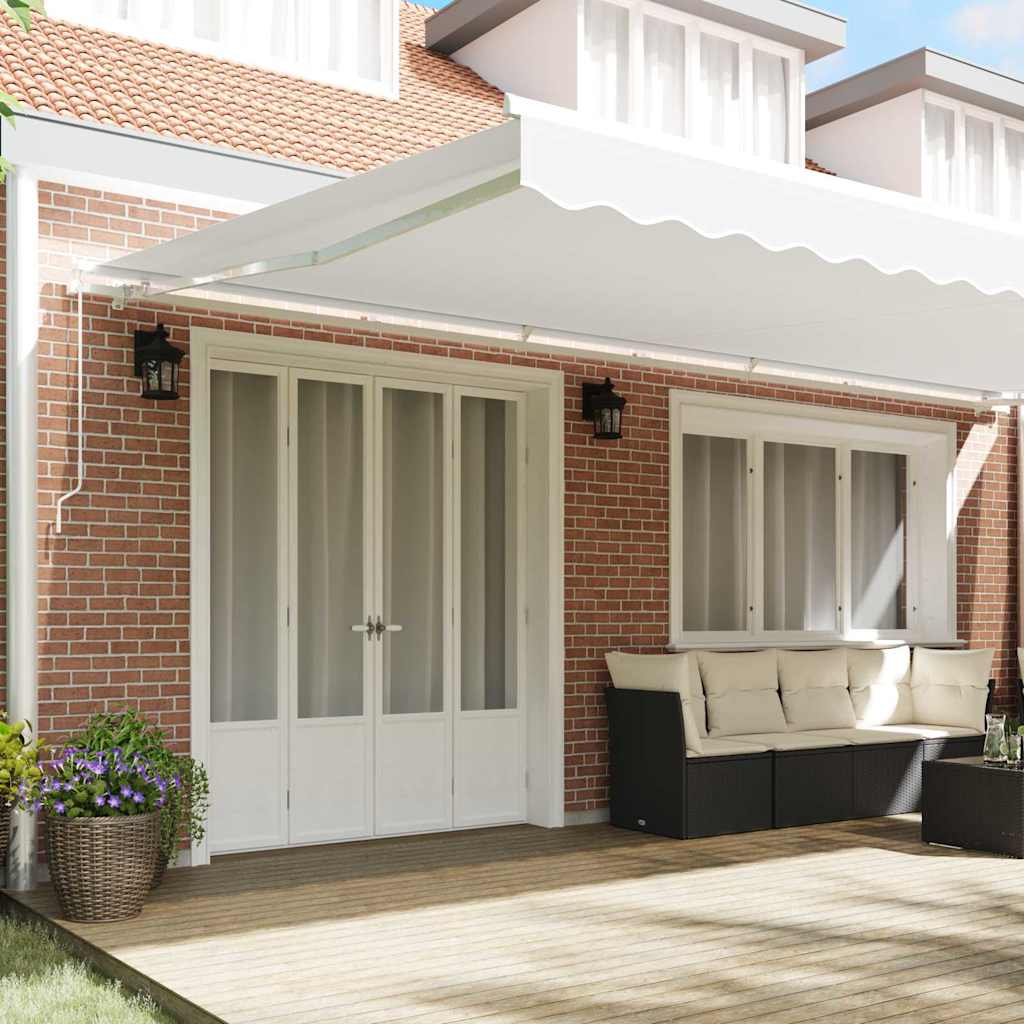 vidaXL Retractable Awning White 600 x 300 cm Polyester and Metal