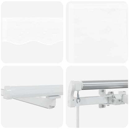 vidaXL Retractable Awning with Manual White 600 x 300 cm Fabric