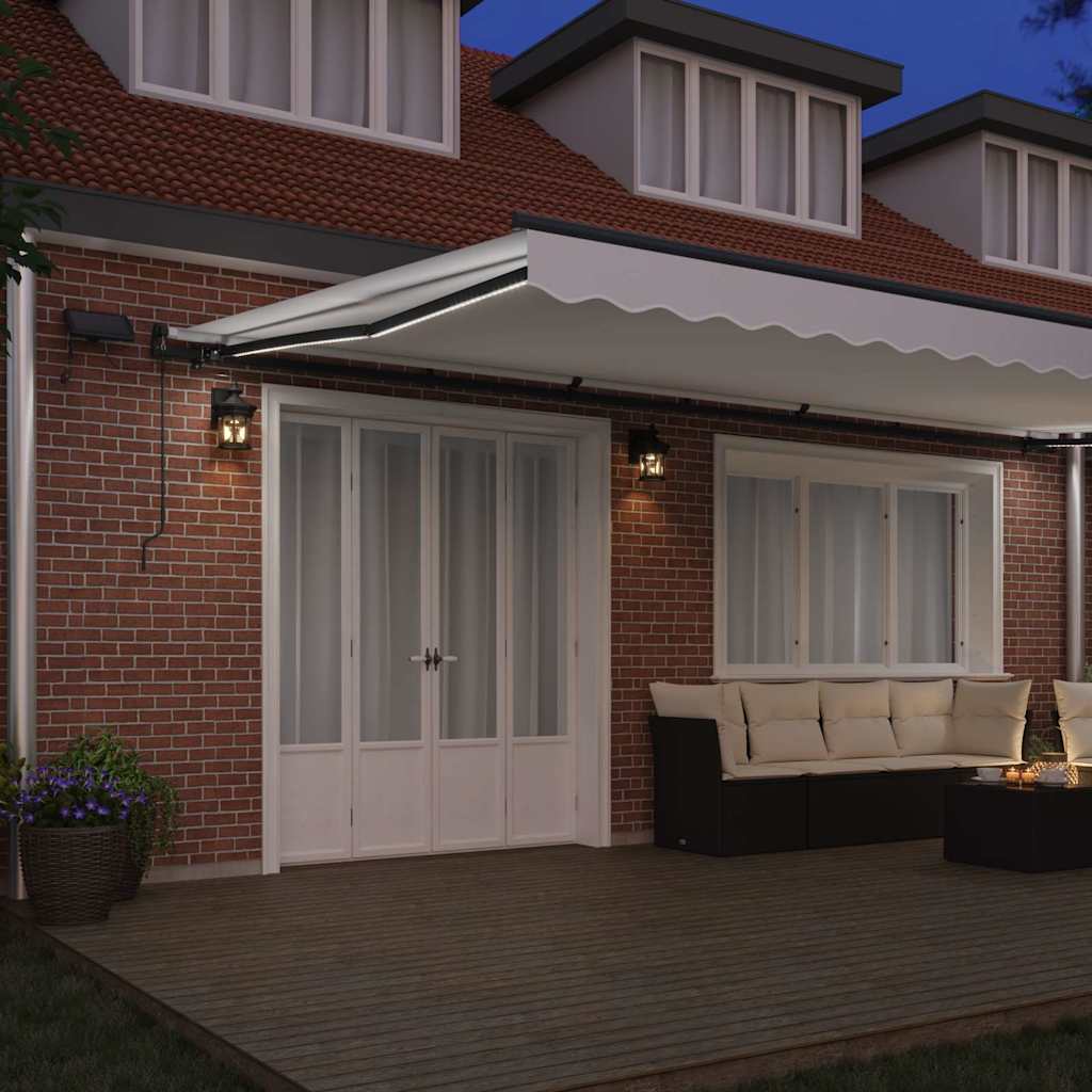 vidaXL Retractable Awning Manual White 600 x 300 cm Fabric