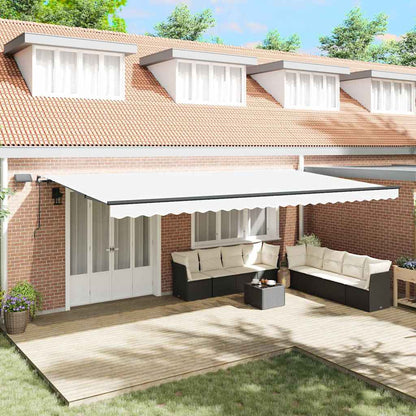 vidaXL Retractable Awning Manual White 600 x 300 cm Fabric
