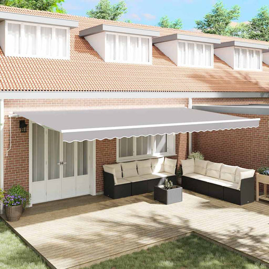 vidaXL Retractable Awning Light Grey 600 x 300 cm