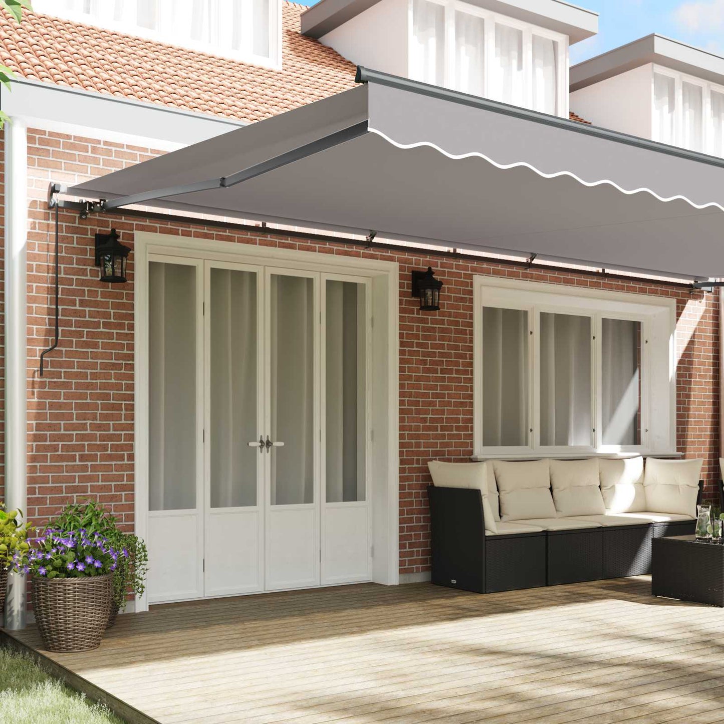 vidaXL Retractable Awning Light Grey 600 x 300 cm