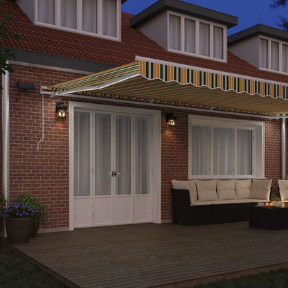 vidaXL Retractable Awning Green and yellow 600 x 300 cm