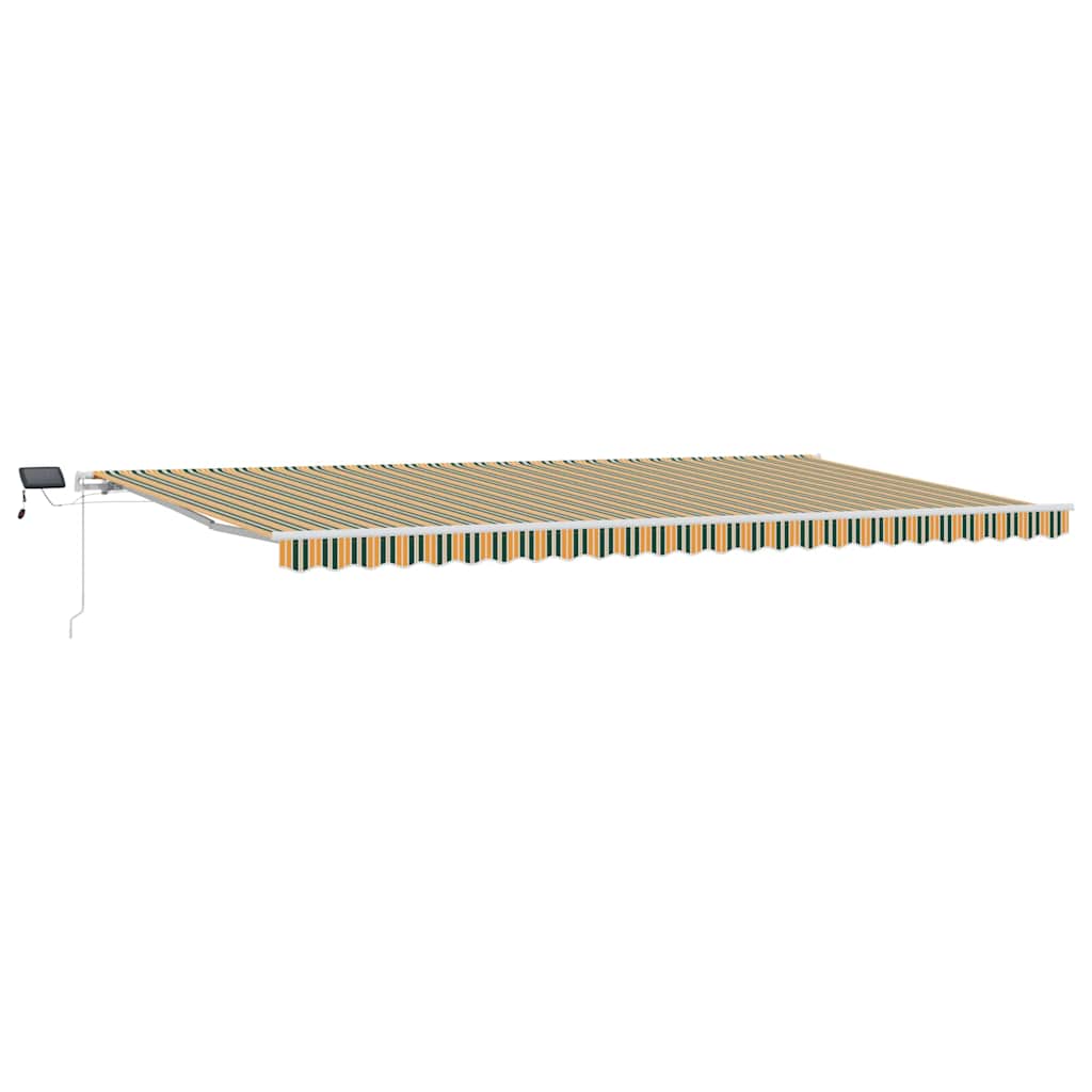 vidaXL Retractable Awning Green and yellow 600 x 300 cm