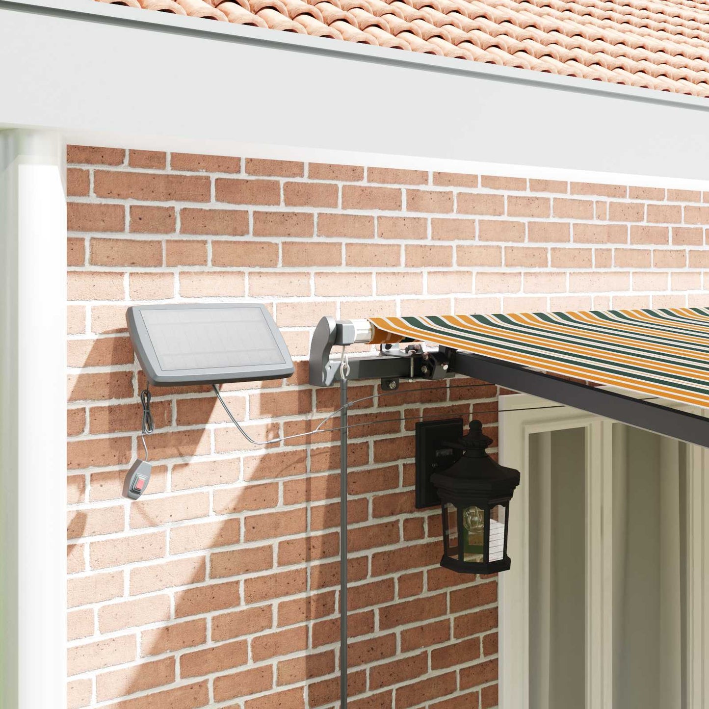 vidaXL Retractable Awning Green and yellow 600 x 300 cm