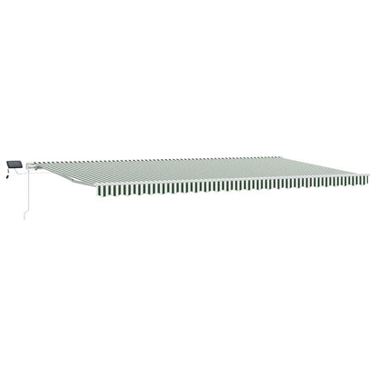 vidaXL Retractable Awning Green and White 600 x 300 cm