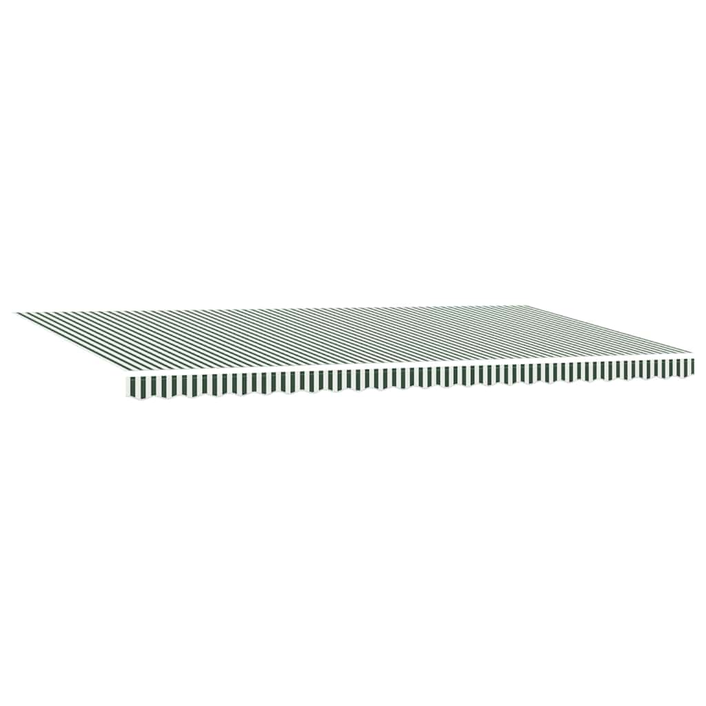 vidaXL Retractable Awning Green and White 600 x 300 cm