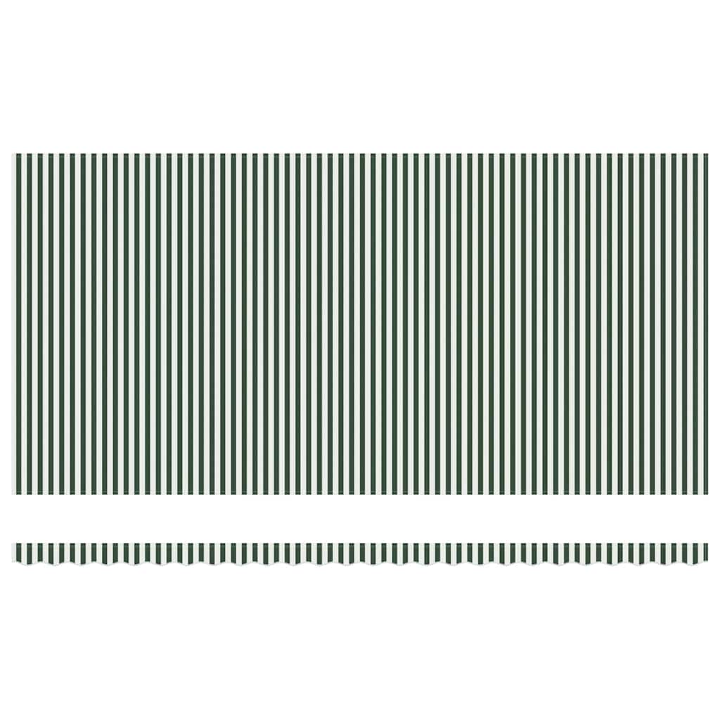 vidaXL Retractable Awning Green and White 600 x 300 cm