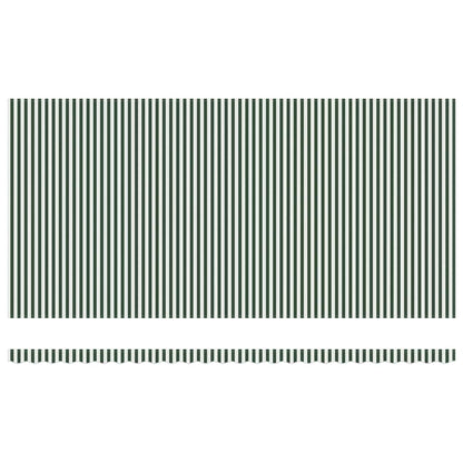 vidaXL Retractable Awning Green and White 600 x 300 cm