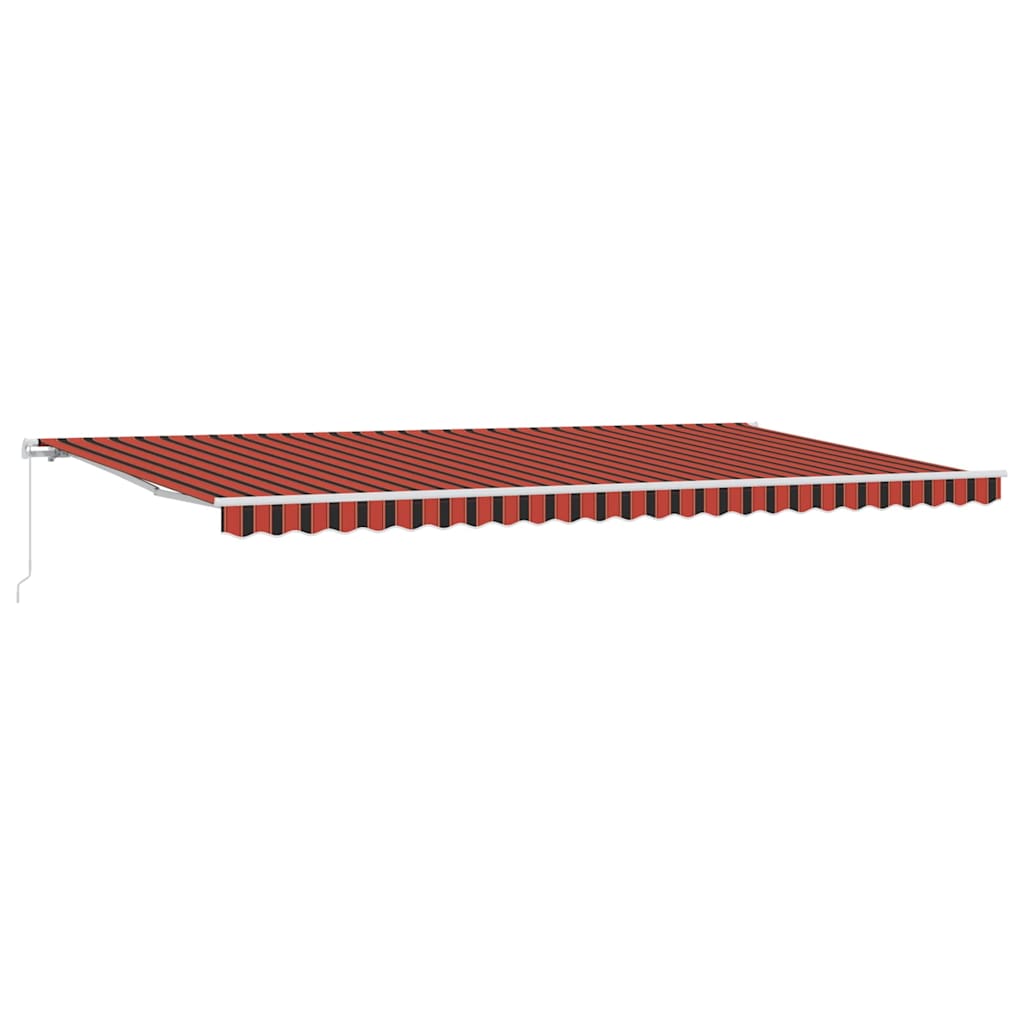 vidaXL Retractable Awning Manual Orange and Brown 600 x 350 cm