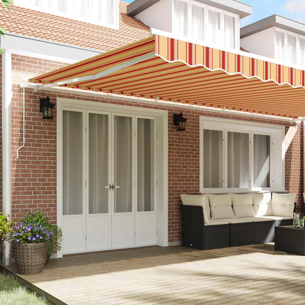 vidaXL Retractable Awning Yellow and Orange 600 x 350 cm