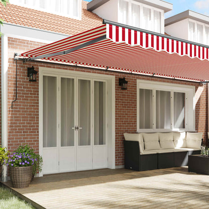 vidaXL Retractable Awning Red and White 600 x 350 cm