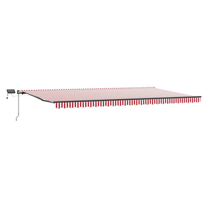 vidaXL Retractable Awning Red and White 600 x 350 cm