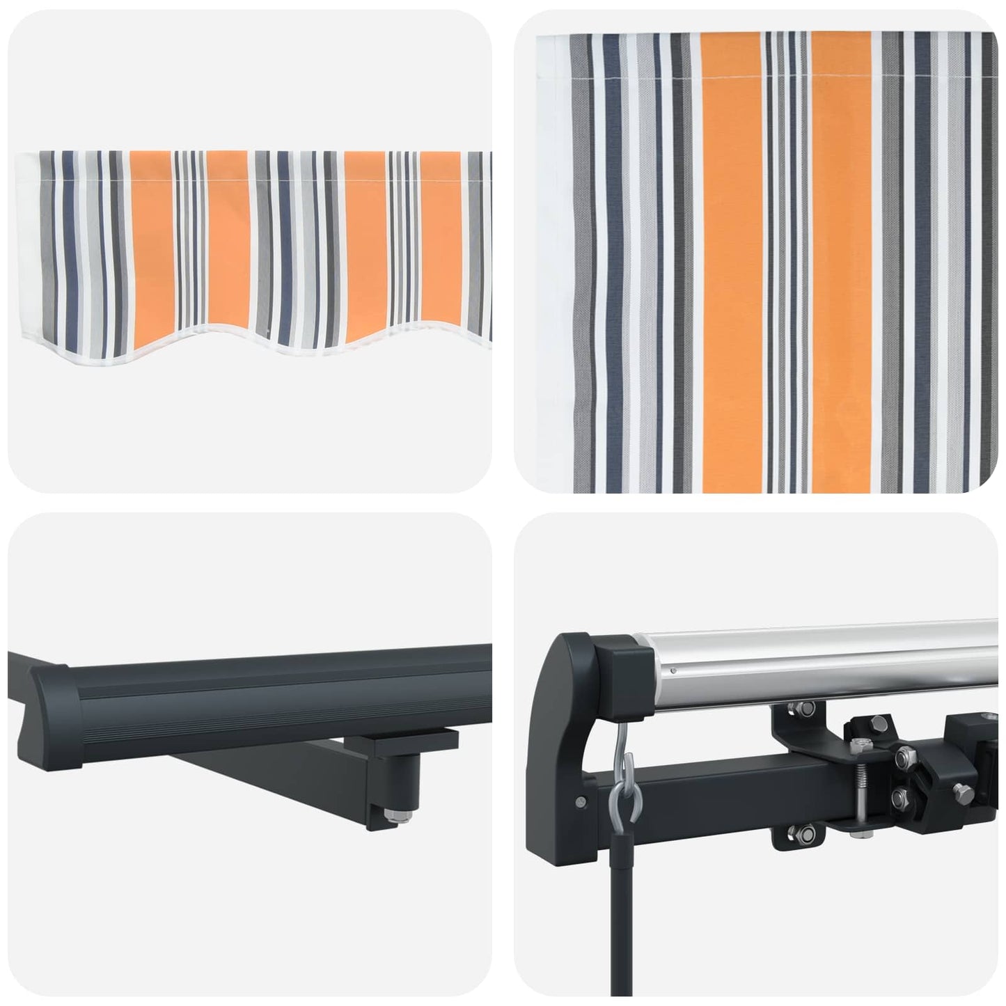 vidaXL Retractable Awning Multicolour 600 x 350 cm