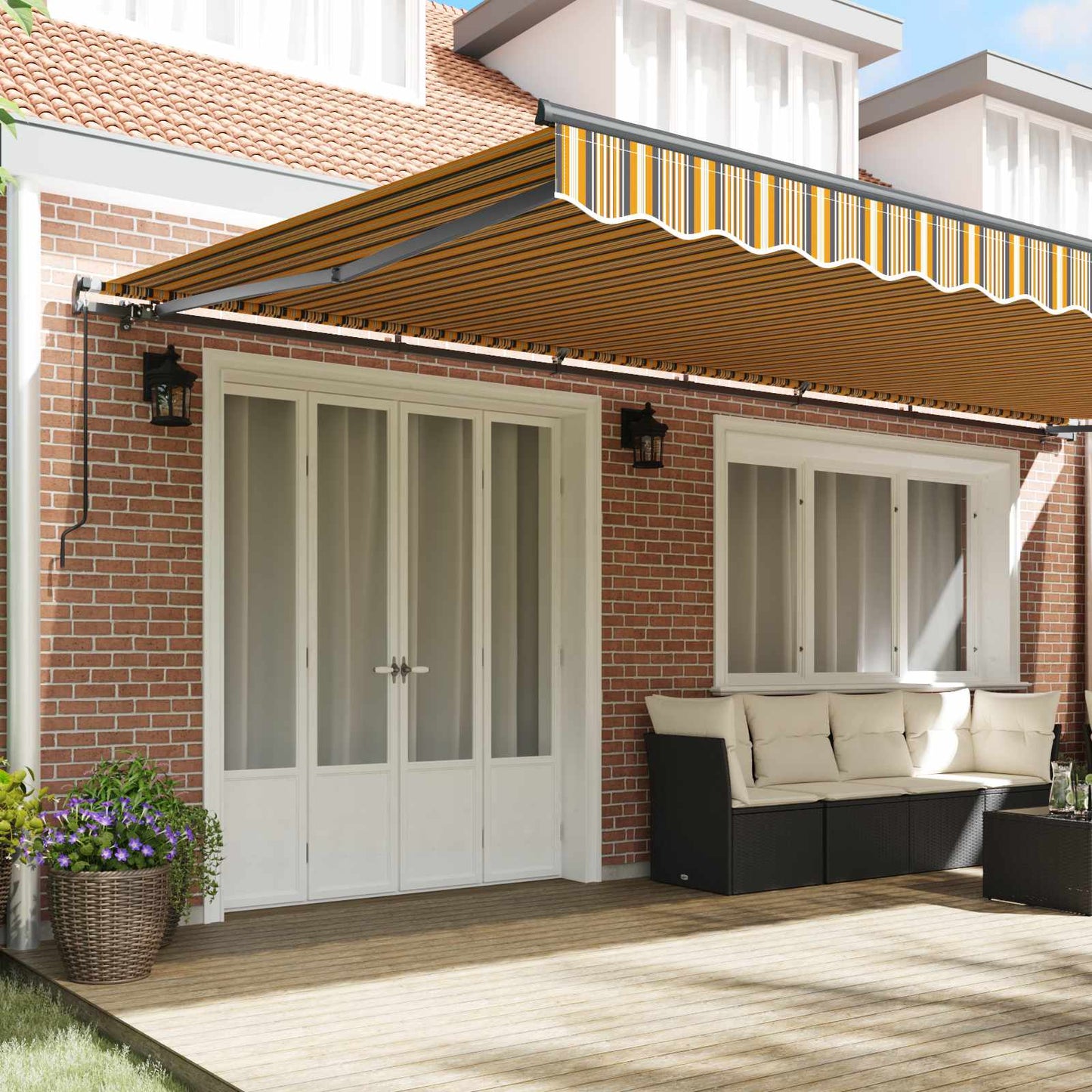 vidaXL Retractable Awning Multicolour 600 x 350 cm