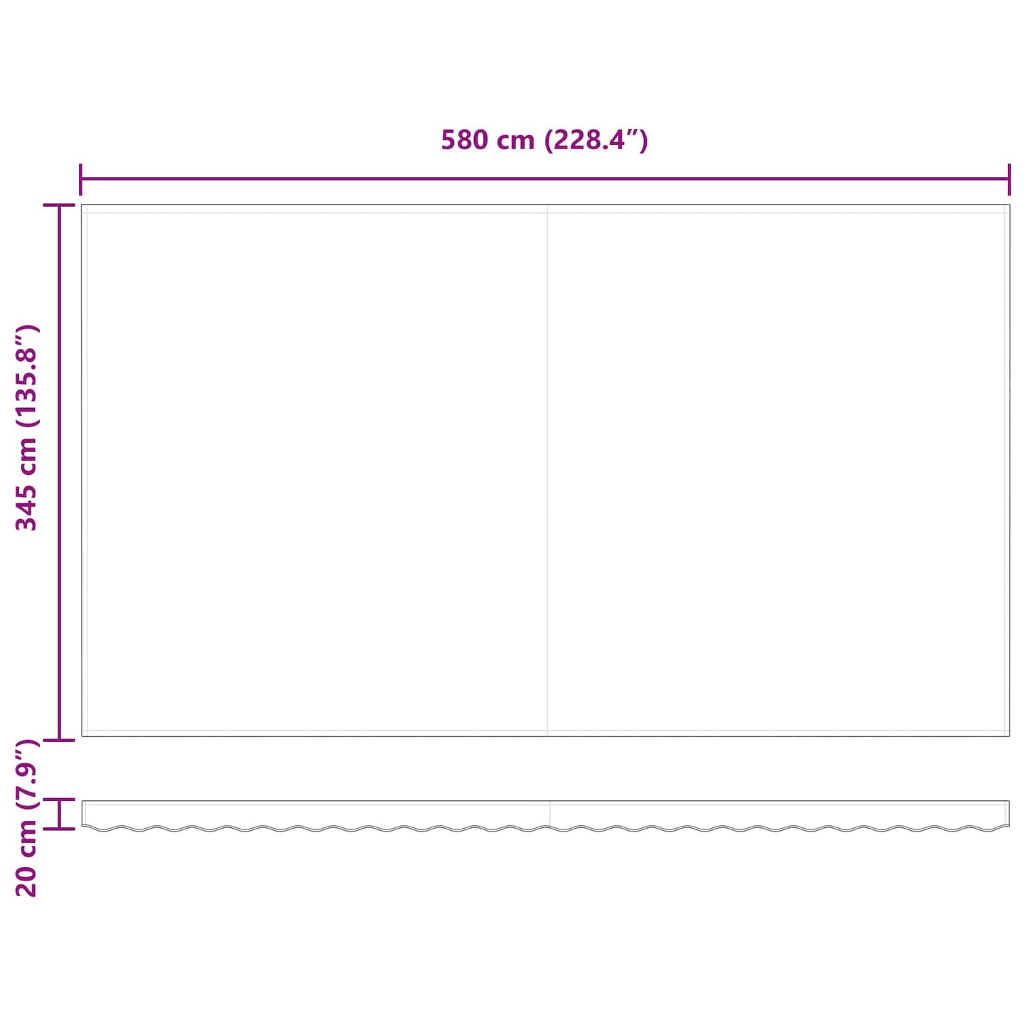 vidaXL Retractable Awning Beige 600 x 350 cm Polyester and Steel