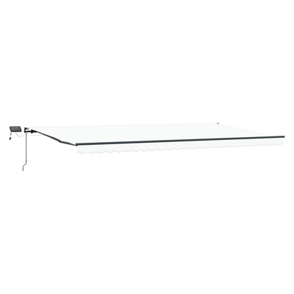 vidaXL Retractable Awning White 600 x 350 cm Fabric and Aluminium