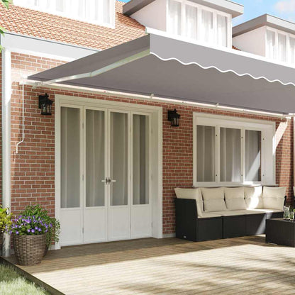 vidaXL Retractable Awning Retractable Manual Light Grey 600 x 350 cm