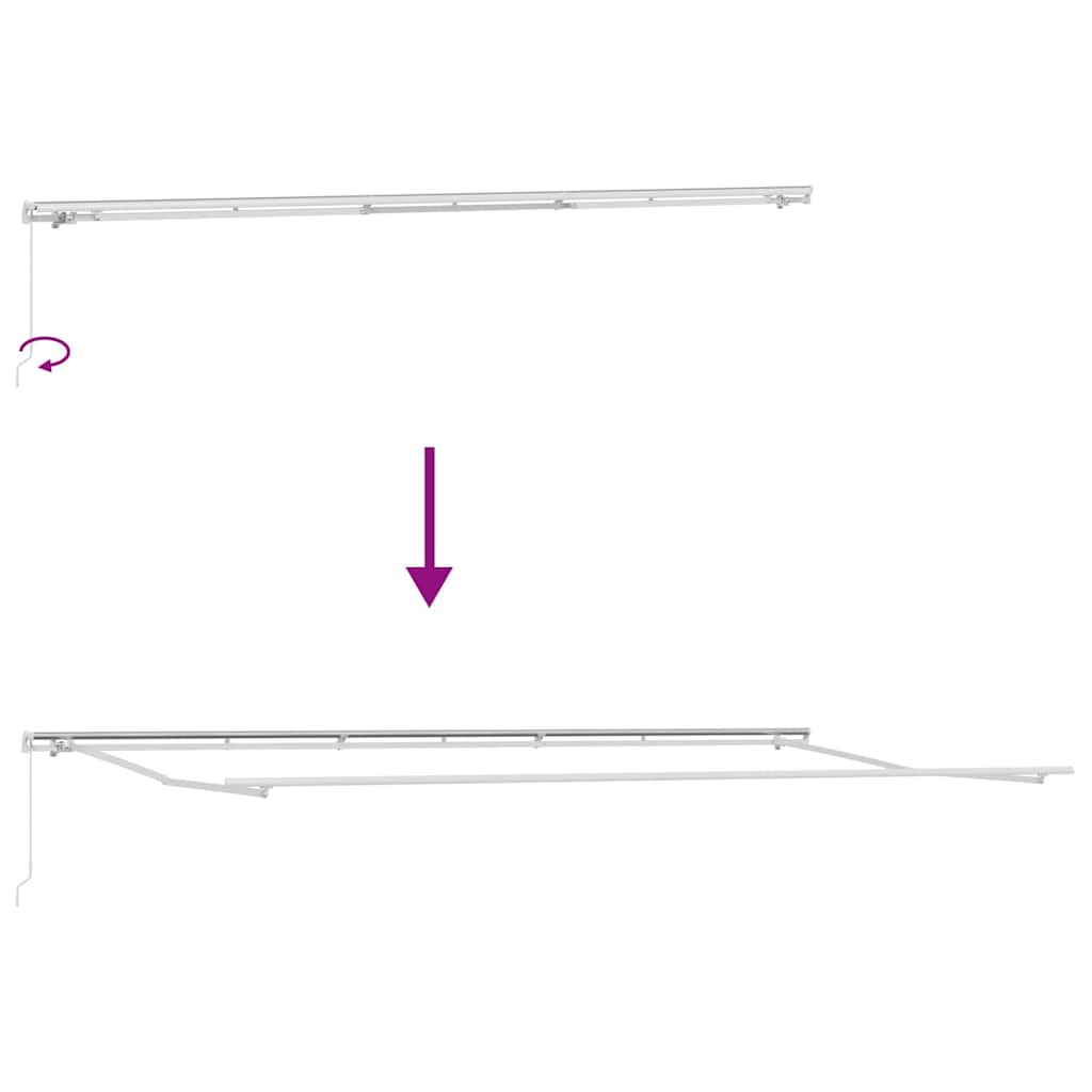 vidaXL Retractable Awning Retractable Manual Light Grey 600 x 350 cm