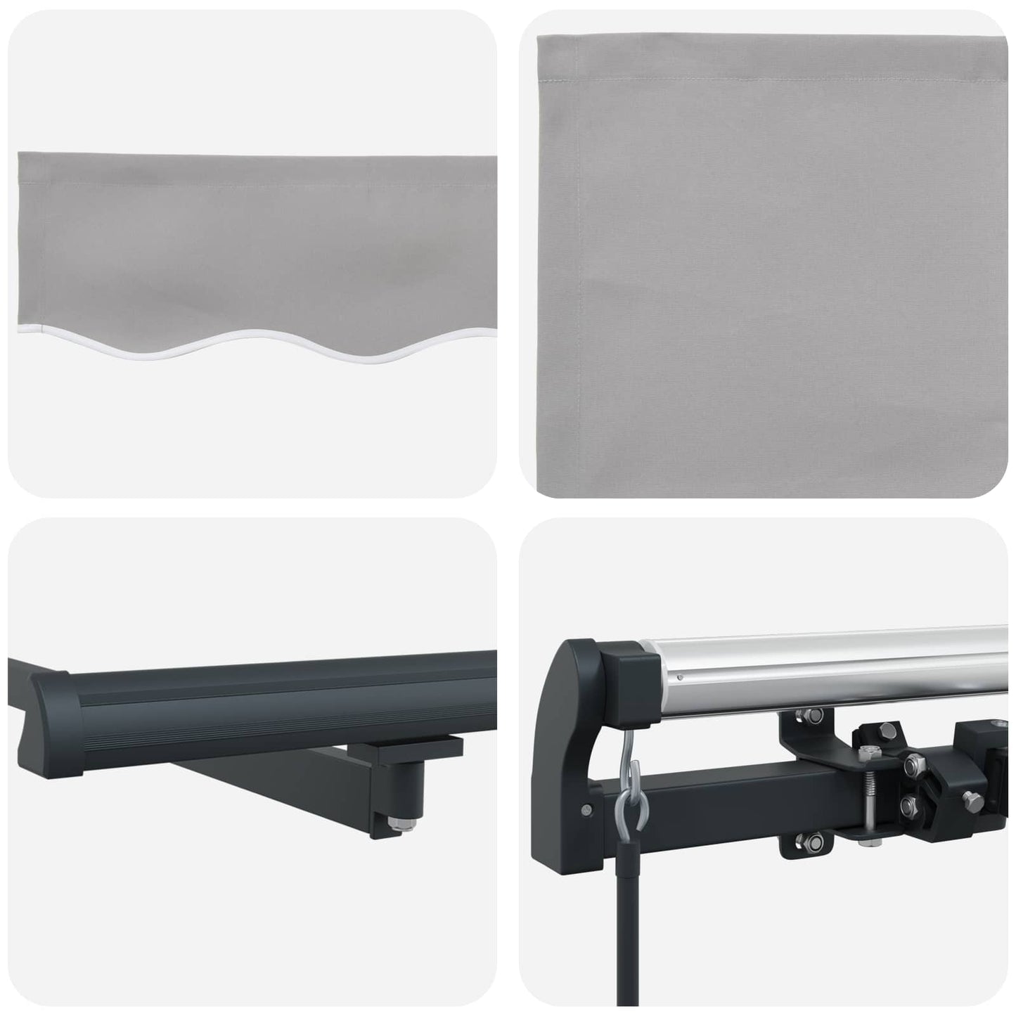 vidaXL Retractable Awning Light Grey 600 x 350 cm
