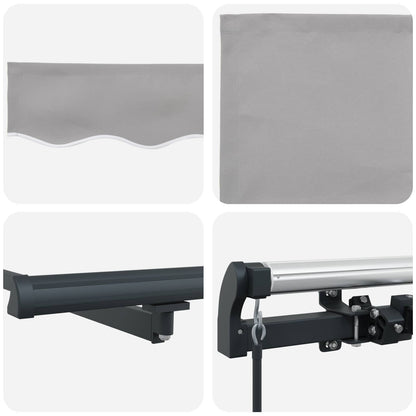 vidaXL Retractable Awning Light Grey 600 x 350 cm