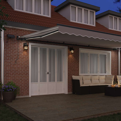 vidaXL Retractable Awning Light Grey 600 x 350 cm Fabric and Aluminium