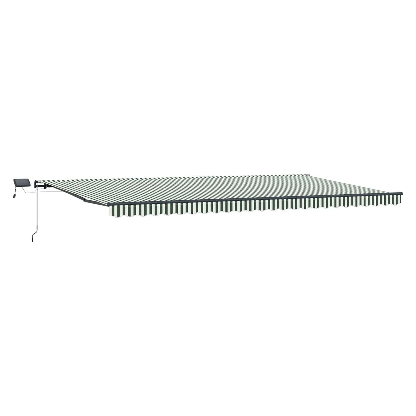 vidaXL Retractable Awning Green and White 600 x 350 cm