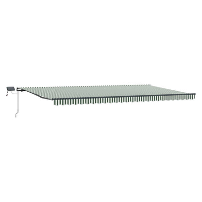 vidaXL Retractable Awning Green and White 600 x 350 cm