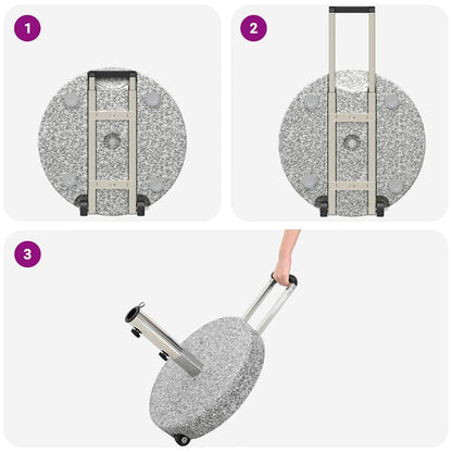 vidaXL Parasol Base Grey Ø 45 x 37.5 cm Granite