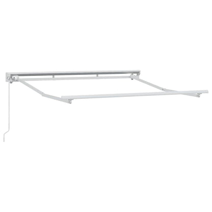 vidaXL Awning Frame Manual Adjustable White 2.5 x 2 m Steel