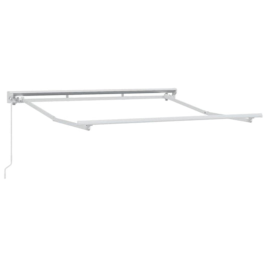 vidaXL Awning Frame Manual Adjustable White 2.5 x 2 m Steel