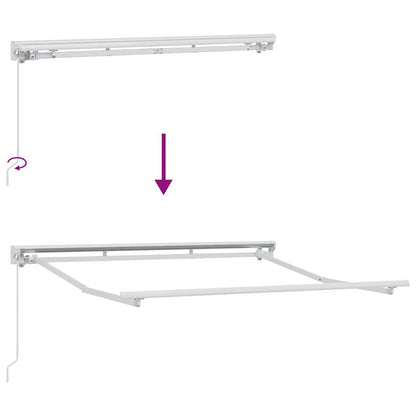 vidaXL Awning Frame Manual Adjustable White 2.5 x 2 m Steel