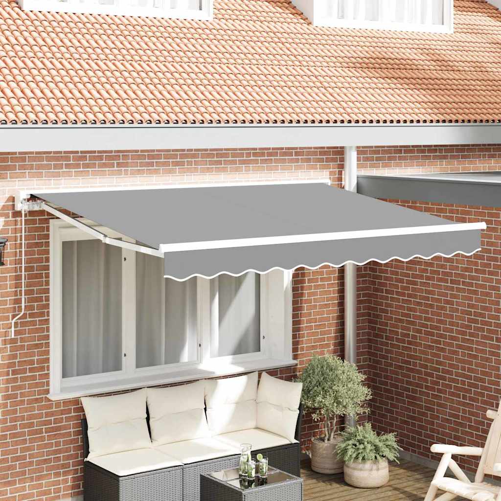 vidaXL Awning Frame Manual Adjustable White 3.5 x 2 m Steel