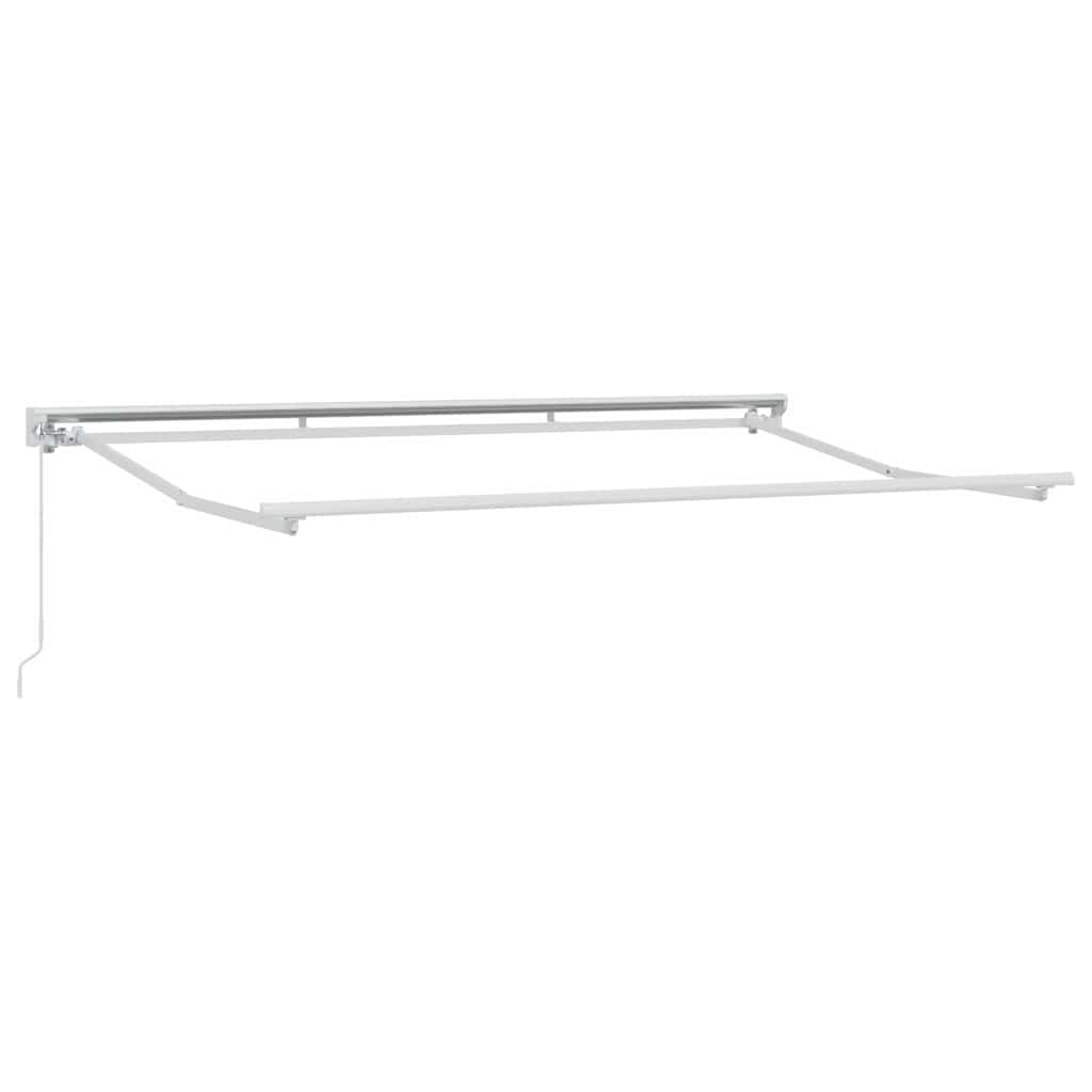 vidaXL Awning Frame Manual Adjustable White 3.5 x 2 m Steel