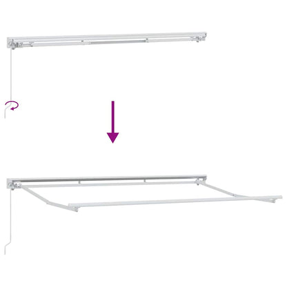 vidaXL Awning Frame Manual Adjustable White 3.5 x 2 m Steel