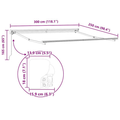 vidaXL Awning Frame Manual Adjustable Anthracite 3 x 2.5 m Steel