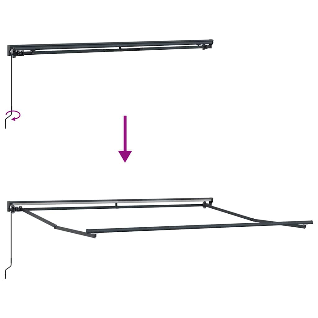 vidaXL Awning Frame Manual Adjustable Anthracite 3.5 x 2.5 m Steel