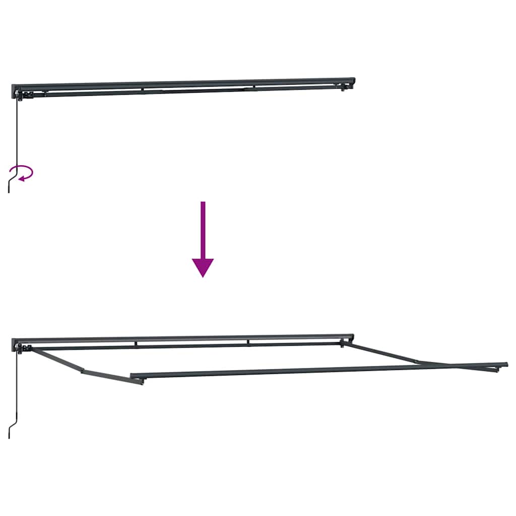 vidaXL Awning Frame Manual Adjustable Anthracite 4.5 x 3 m Steel