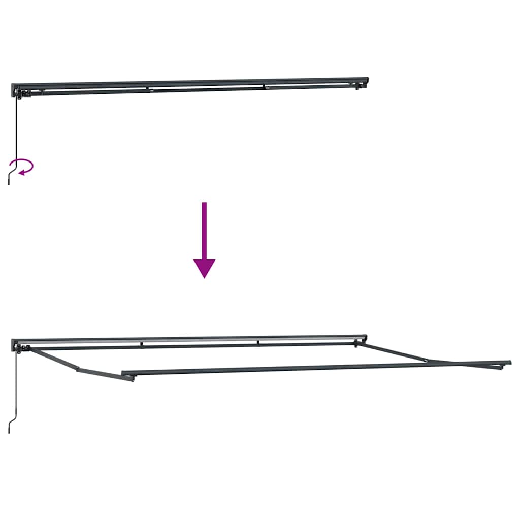 vidaXL Awning Frame Manual Adjustable Anthracite 5 x 3 m Steel