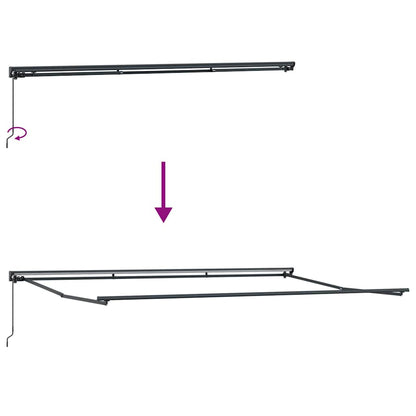 vidaXL Awning Frame Manual Adjustable Anthracite 5 x 3 m Steel