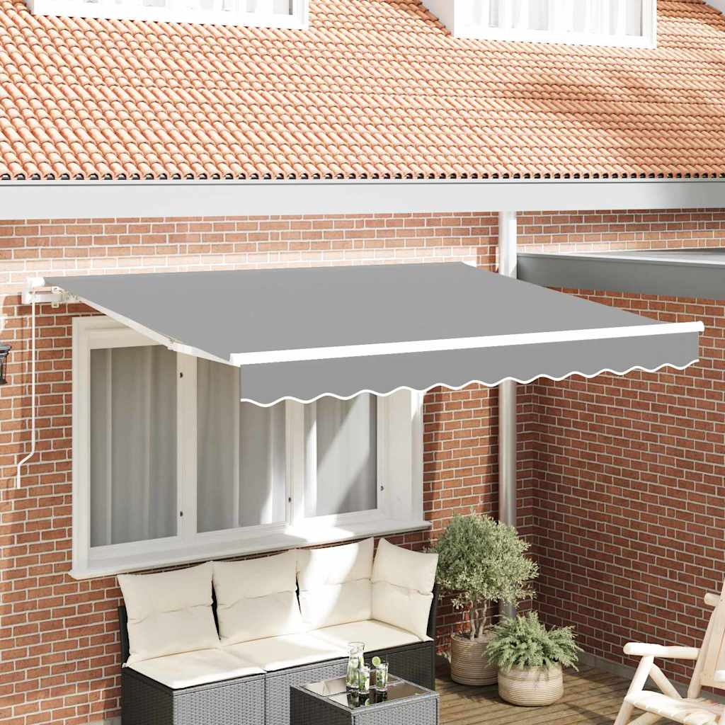 vidaXL Awning Frame Retractable Manual White 3 x 2 m Metal