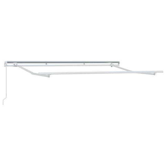 vidaXL Awning Frame Retractable Manual White 3.5 x 2 m Metal