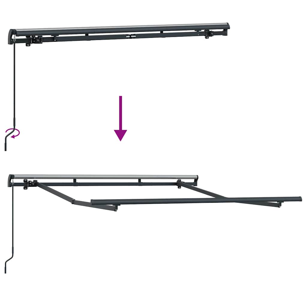 vidaXL Awning Frame Retractable Manual Anthracite 2.5 x 2 m Metal
